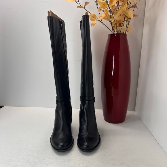 Naturalizer Kalina Knee High Wide Calf Boot Zip Block Heel Black Women's 6M - Picture 2 of 10